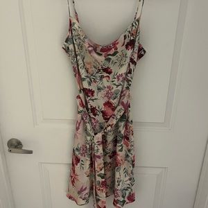 Express mini floral silk dress.